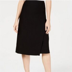 Eileen Fisher Women’s Black C/L Faux Wrap Skirt Size Large